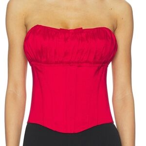 REVOLVE Audrey Corset Dark Red Top by LPA - Size Small